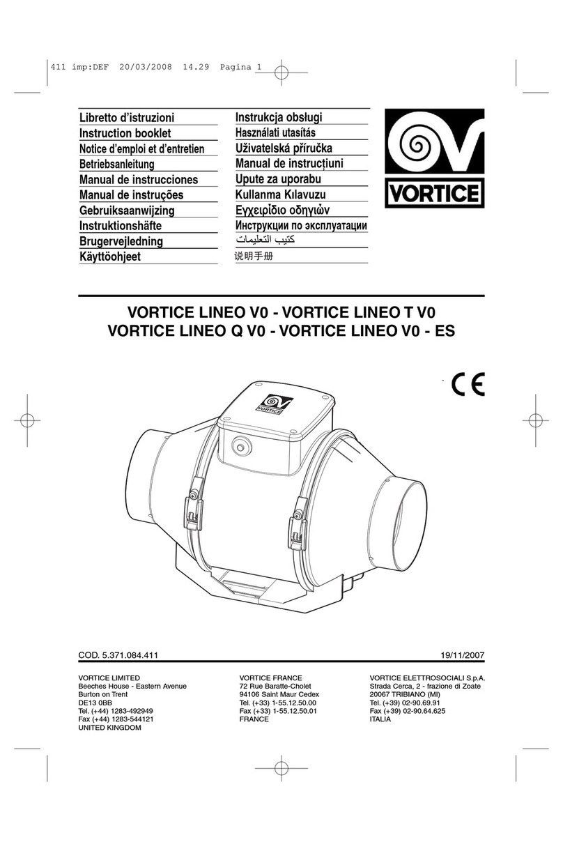 Vortice VORTICE LINEO V0 Instruction booklet