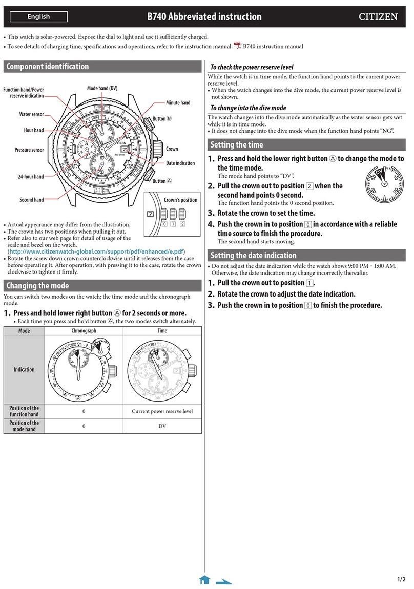 Citizen Eco-Drive b740 User manual