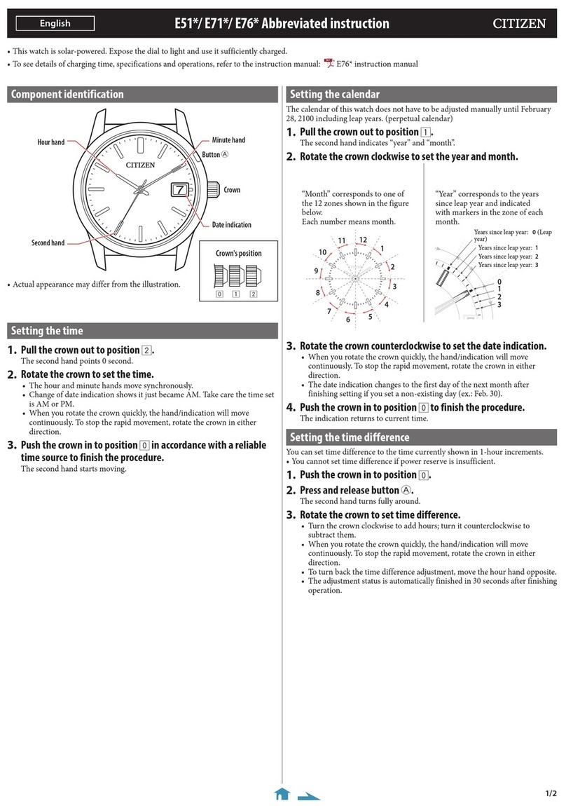 Citizen E76 Series Abbreviated Instruction