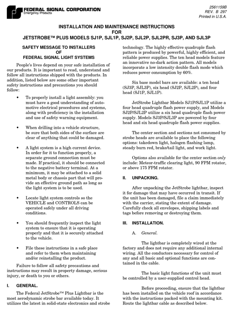Federal Signal Corporation JETSTROBE PLUS SJ1P Installation and maintenance instructions