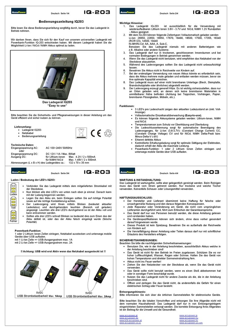 AccuPower IQ-203 User manual