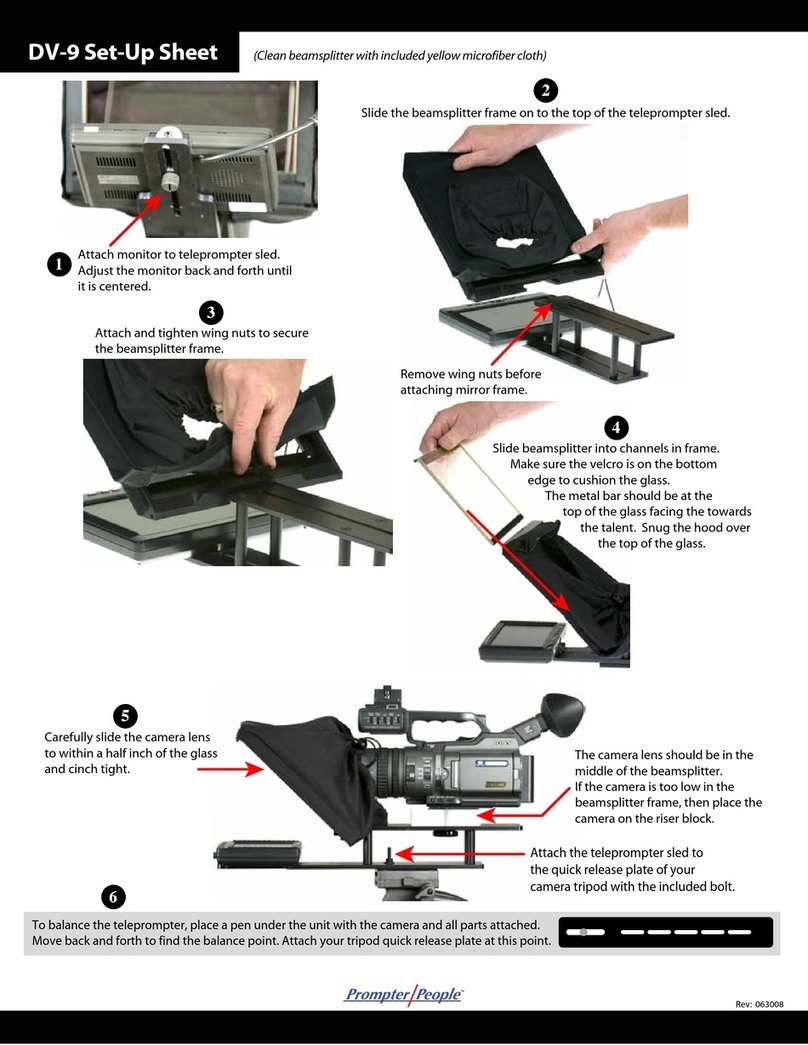 Prompter People DV-9 setup sheet