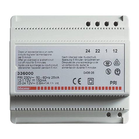 Bticino Terraneo 306000 instruction sheet