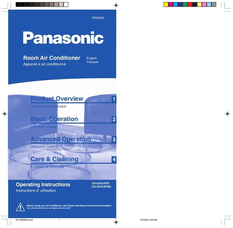 Panasonic CSA24CKPG - SPLIT A/C IN DOOR User manual Panasonic CSA24CKPG - SPLIT A/C IN DOOR User manual