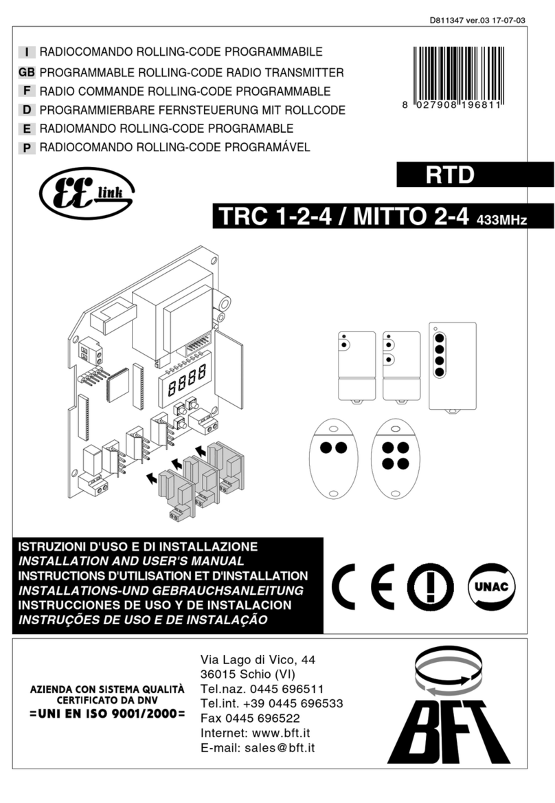 BFT CLONIX RTD User manual