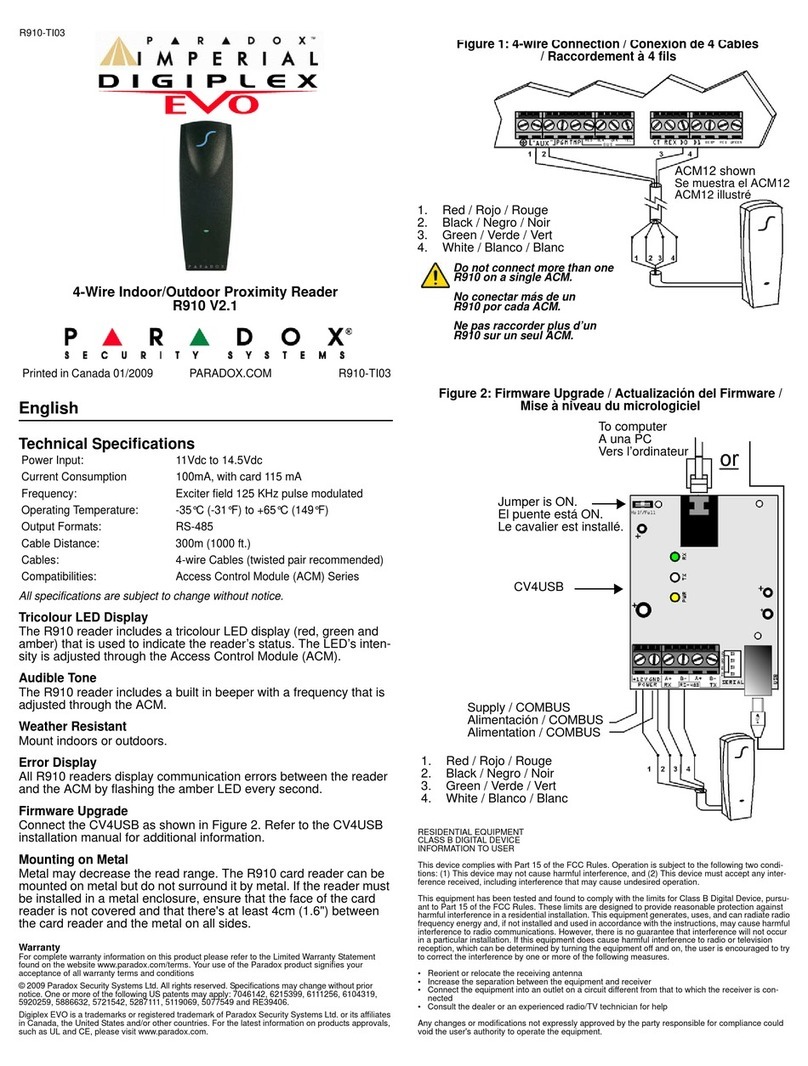 Paradox Imperial Digiplex Evo User manual