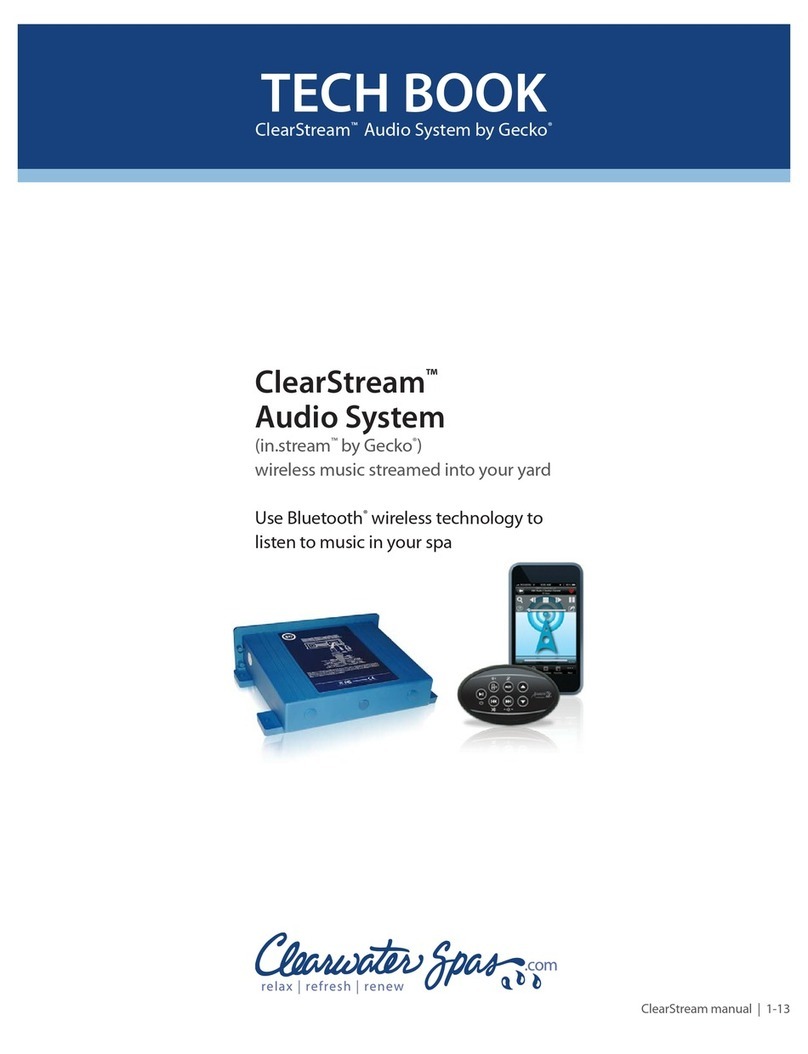 Clearwater Spas ClearStream Gecko in.stream Tech book