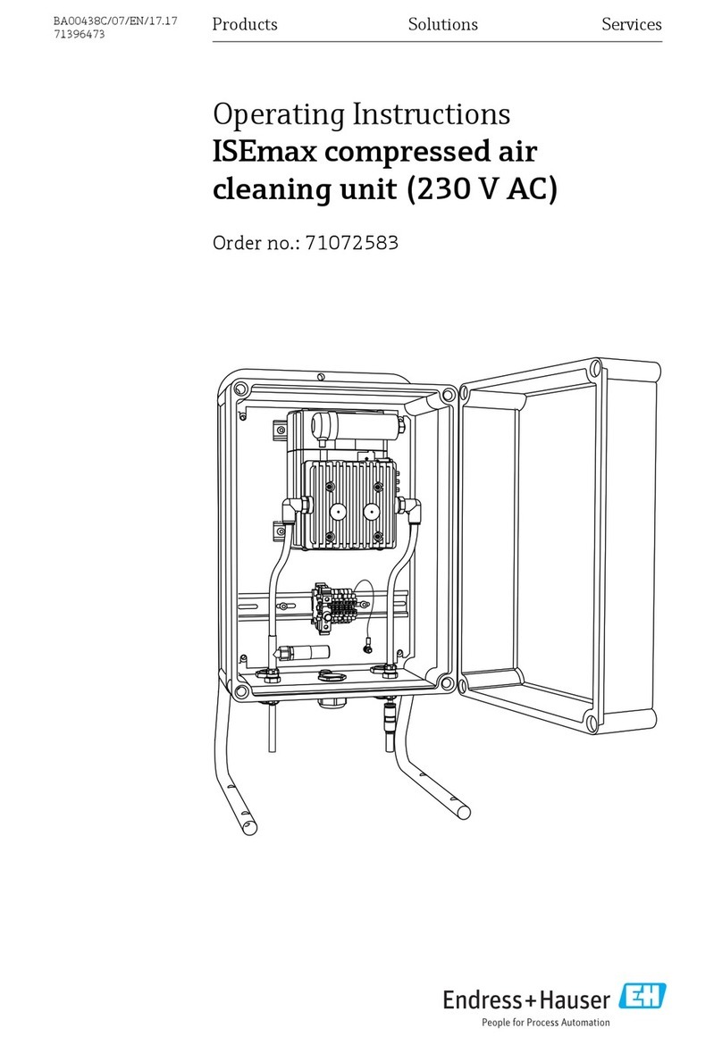 Endress+Hauser ISEmax compressed aircleaning unit operating instructions Endress+Hauser ISEmax compressed aircleaning unit operating instructions