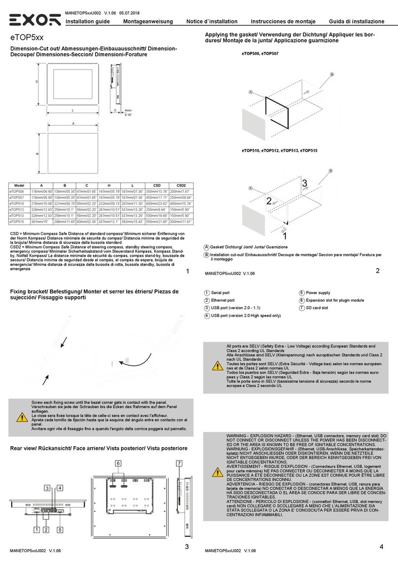 Exor eTOP506 User manual