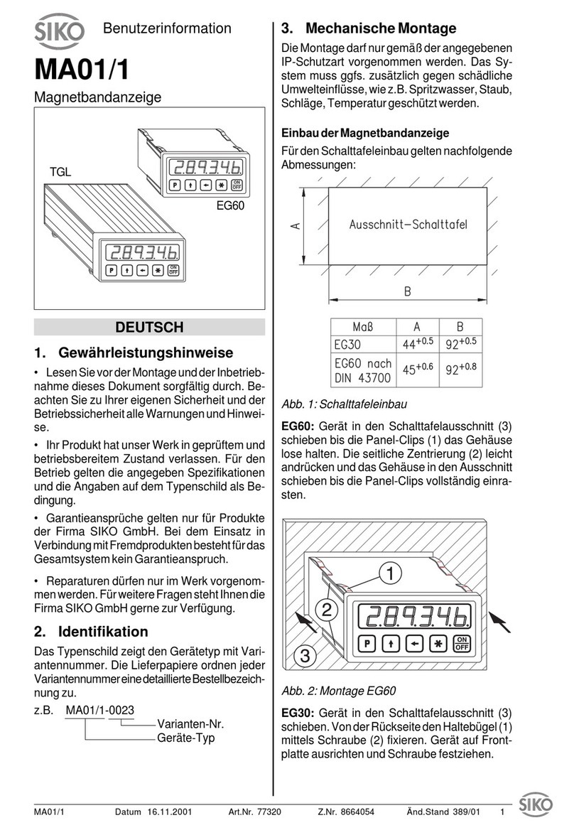 Siko MA01/1 Operation manual