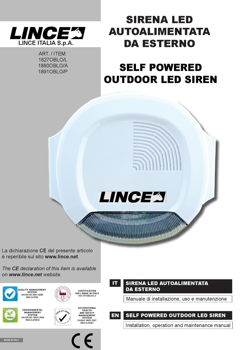Lince 1827OBLO/L Installation, operation and maintenance manual