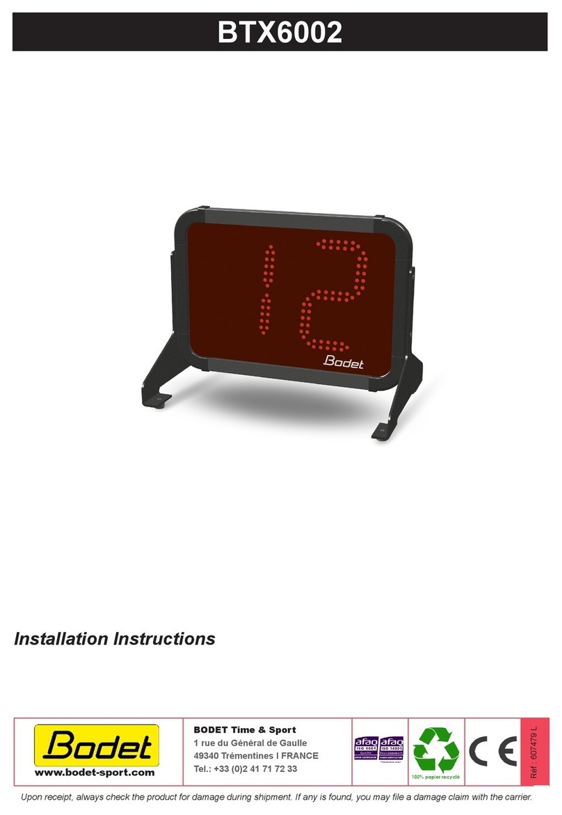 Bodet BTX6002 Installation instruction