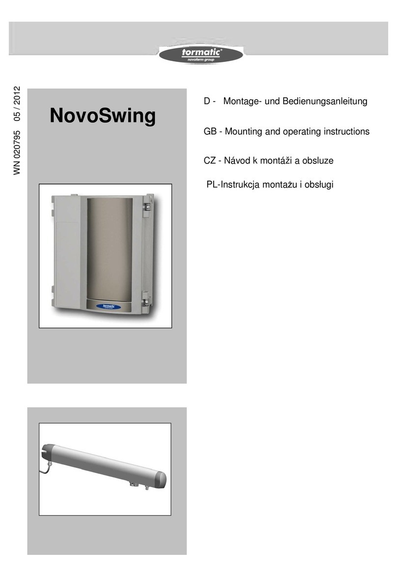 Tormatic NovoSwing Mounting and operating instructions