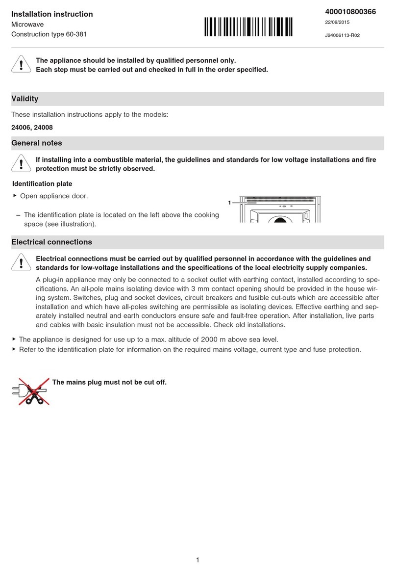 V-ZUG MWHSL60 User manual V-ZUG MWHSL60 User manual