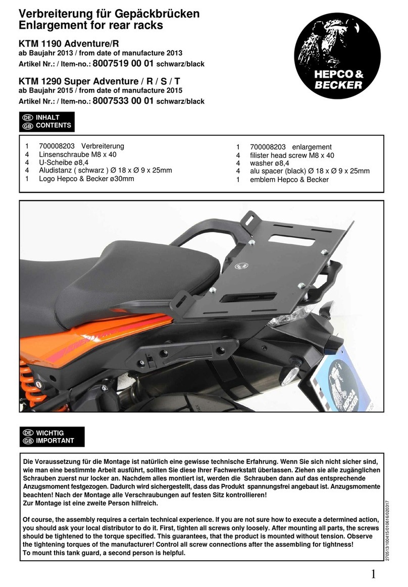 hepco & becker KTM 1190 Adventure User manual