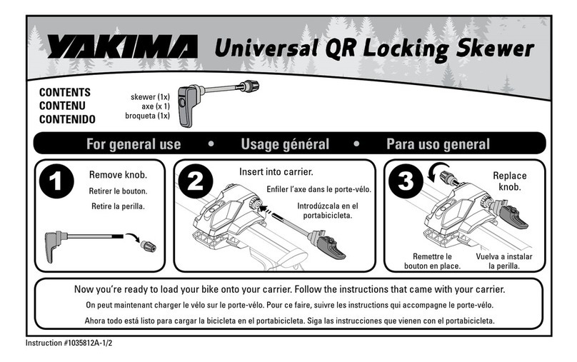 Yakima Universal QR Locking Skewer quick start guide Yakima Universal QR Locking Skewer quick start guide