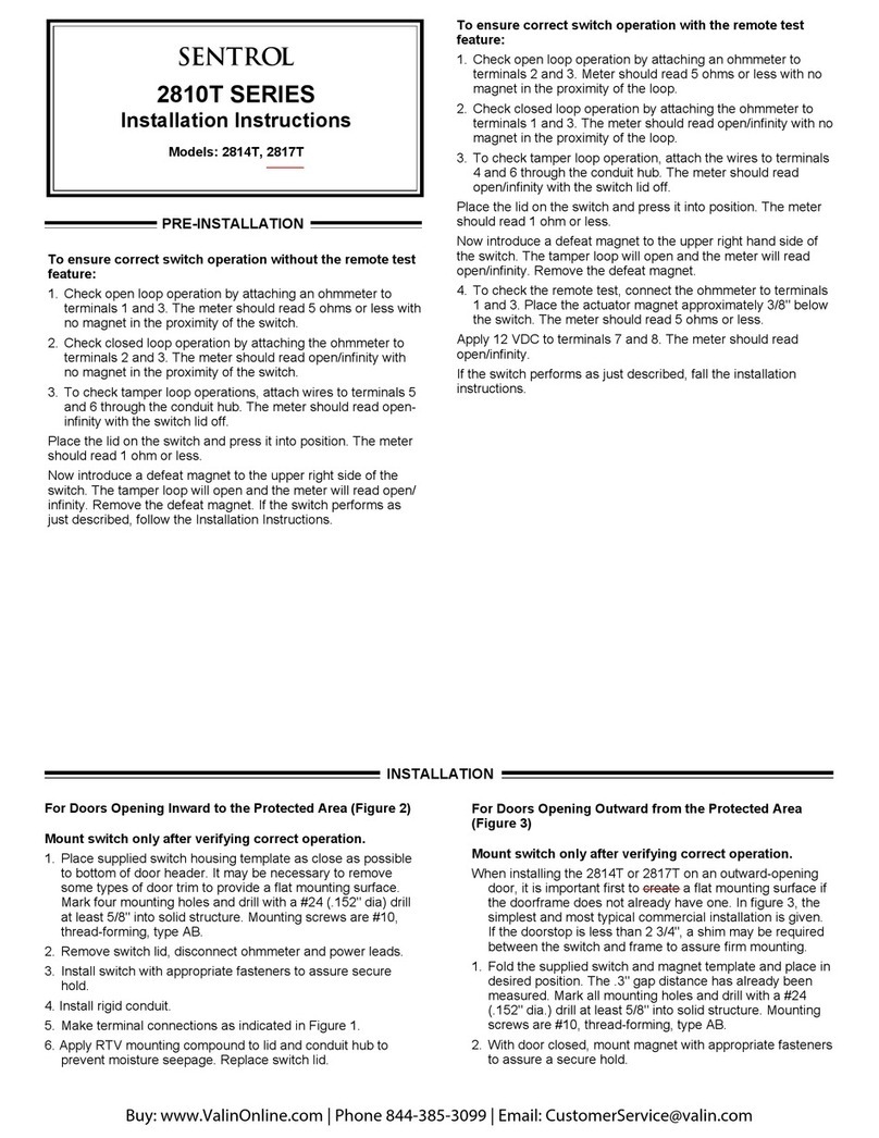 Sentrol 2810T Series installation instructions