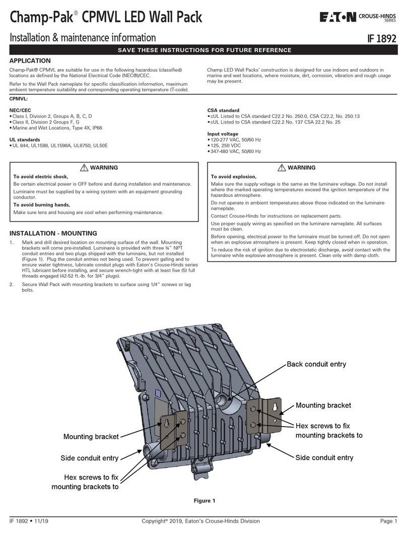 Eaton Crouse-hinds series Installation & maintenance information