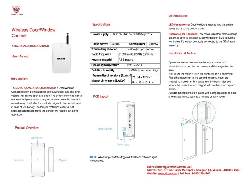 Zicom Z.HA.HA.MC.ATOUCH.SENSOR user manual