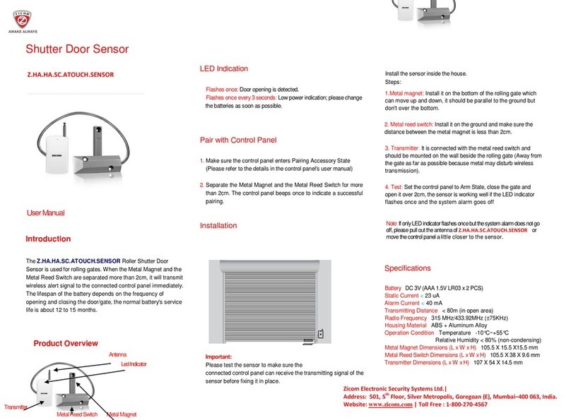 Zicom Z.HA.HA.SC.ATOUCH.SENSOR user manual