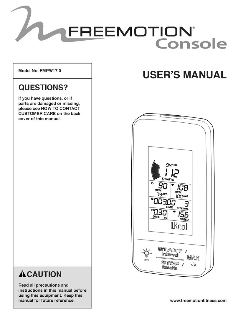 FREE MOTION Console FMPW17.0 user manual