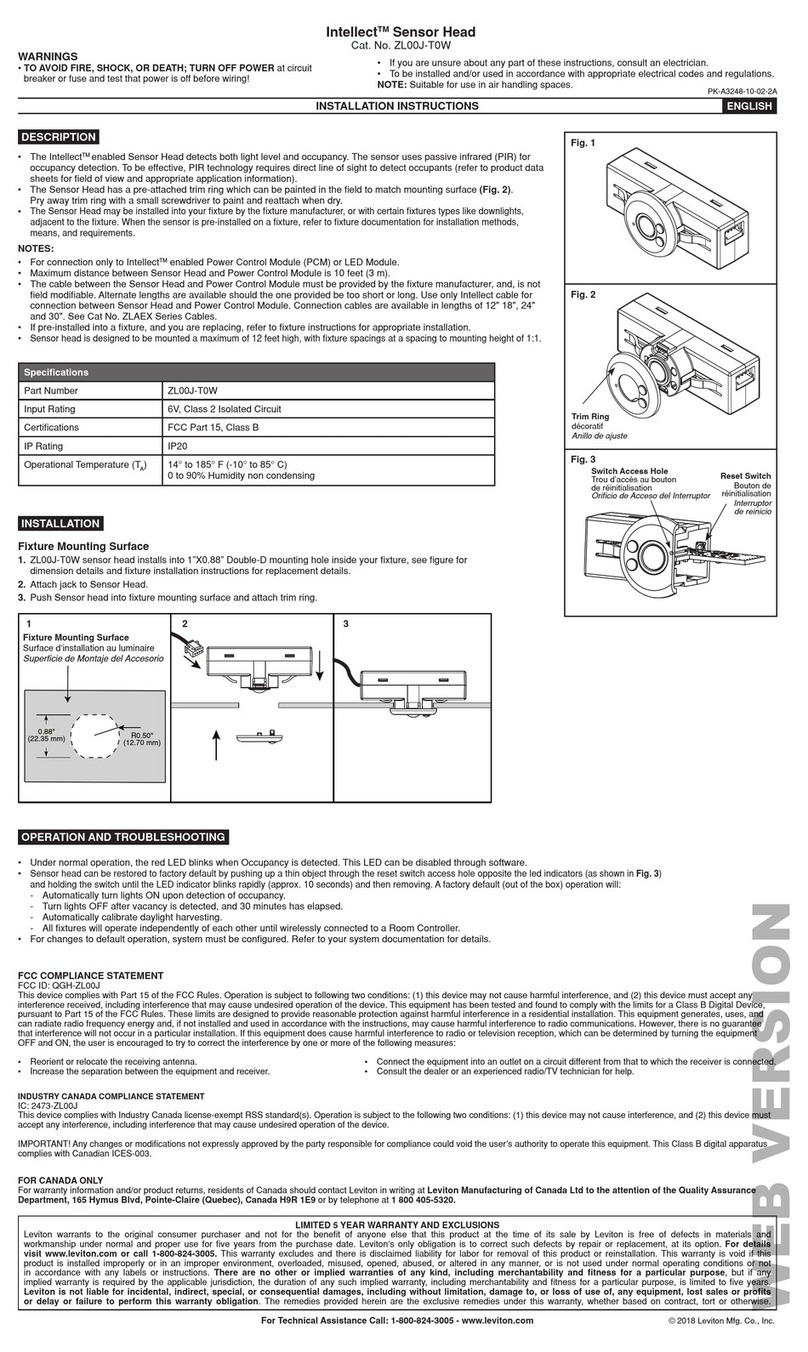 Leviton Intellect ZL00J-T02 installation instructions Leviton Intellect ZL00J-T02 installation instructions