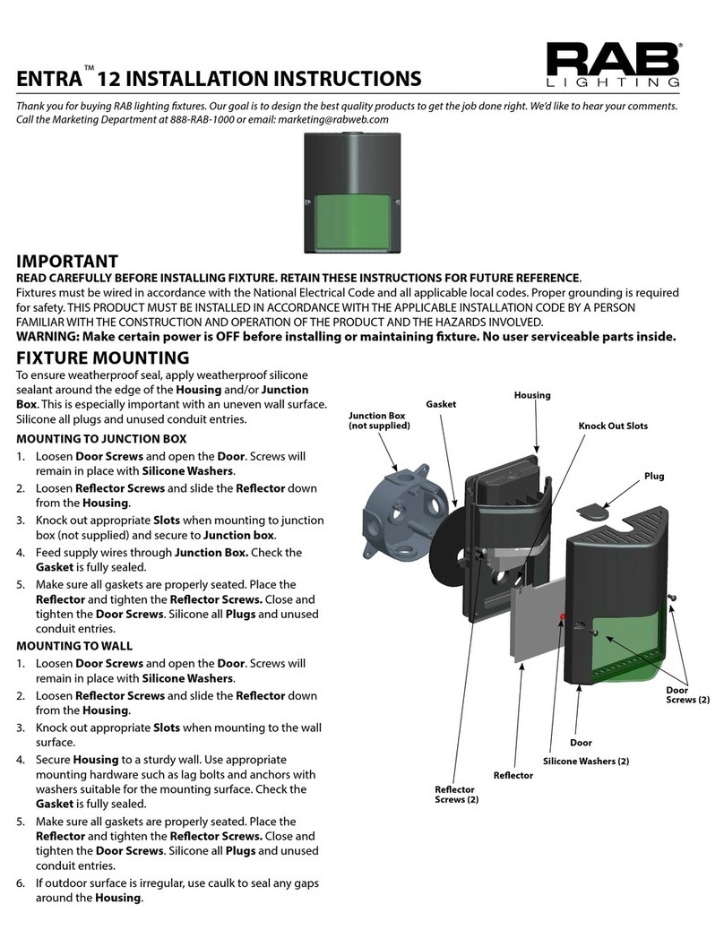 RAB Lighting ENTRA 12 installation instructions