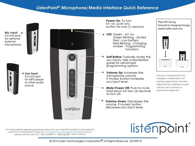 Listen Technologies ListenPoint LPT-M1 quick reference