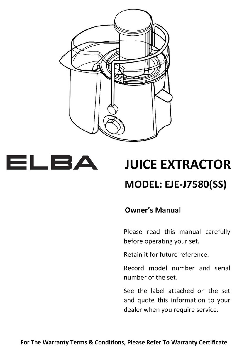 Elba EJE-J7580(SS) owner's manual