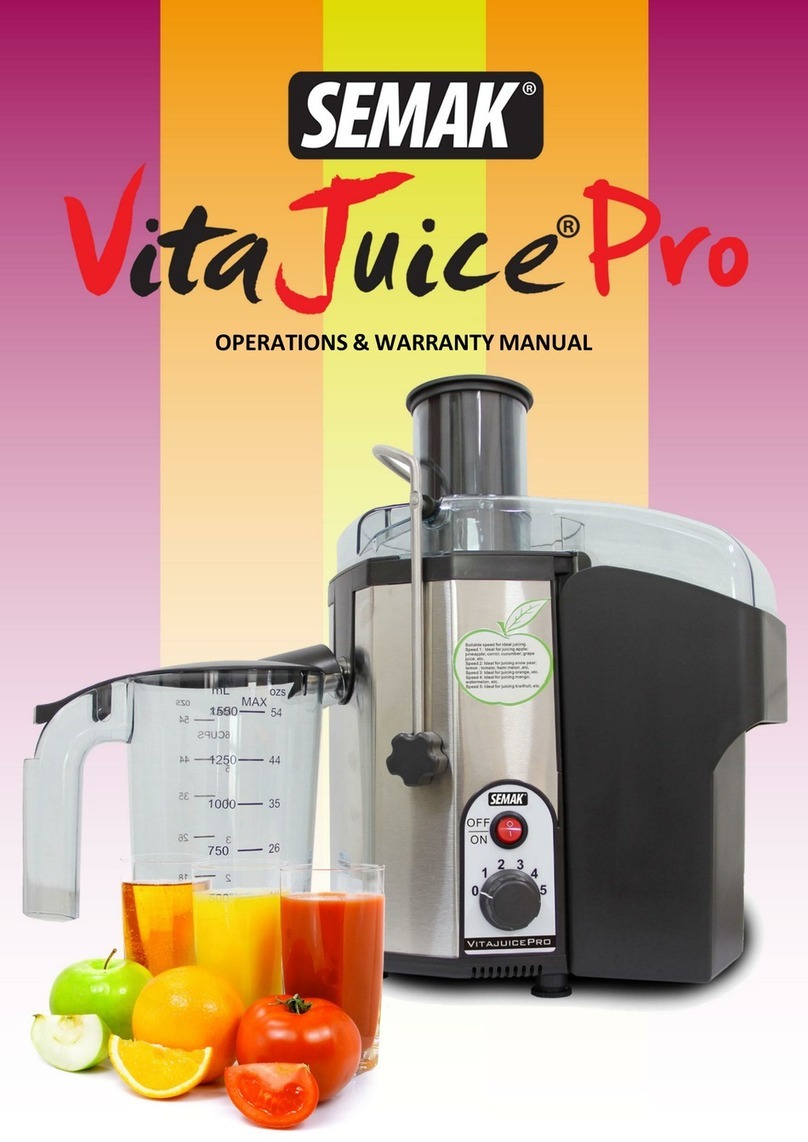 SEMAK VitaJuice Pro OPERATIONS & WARRANTY MANUAL