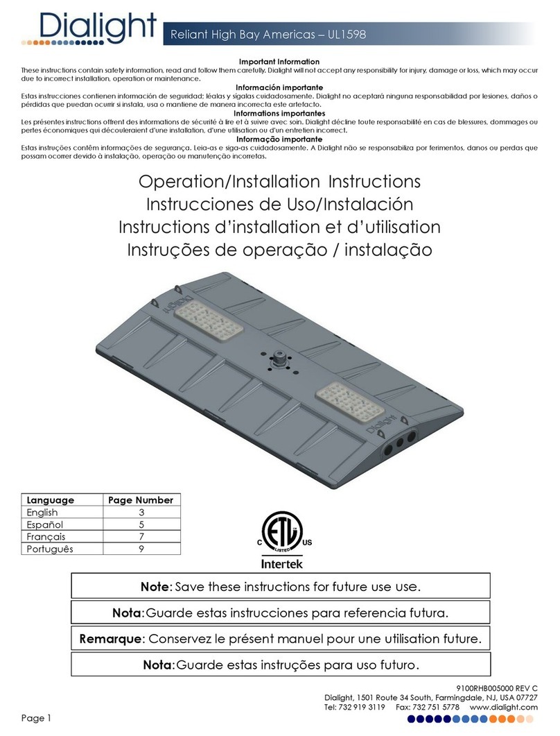 Dialight Reliant Operation & installation instructions