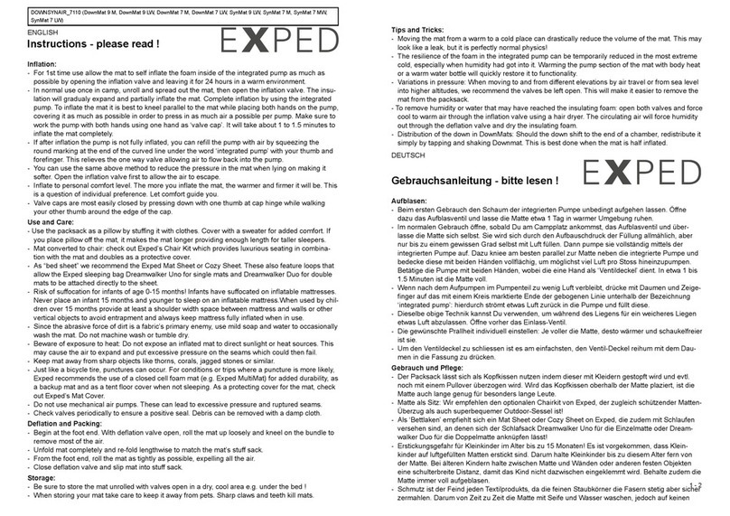 Exped DownMat 9 M instructions