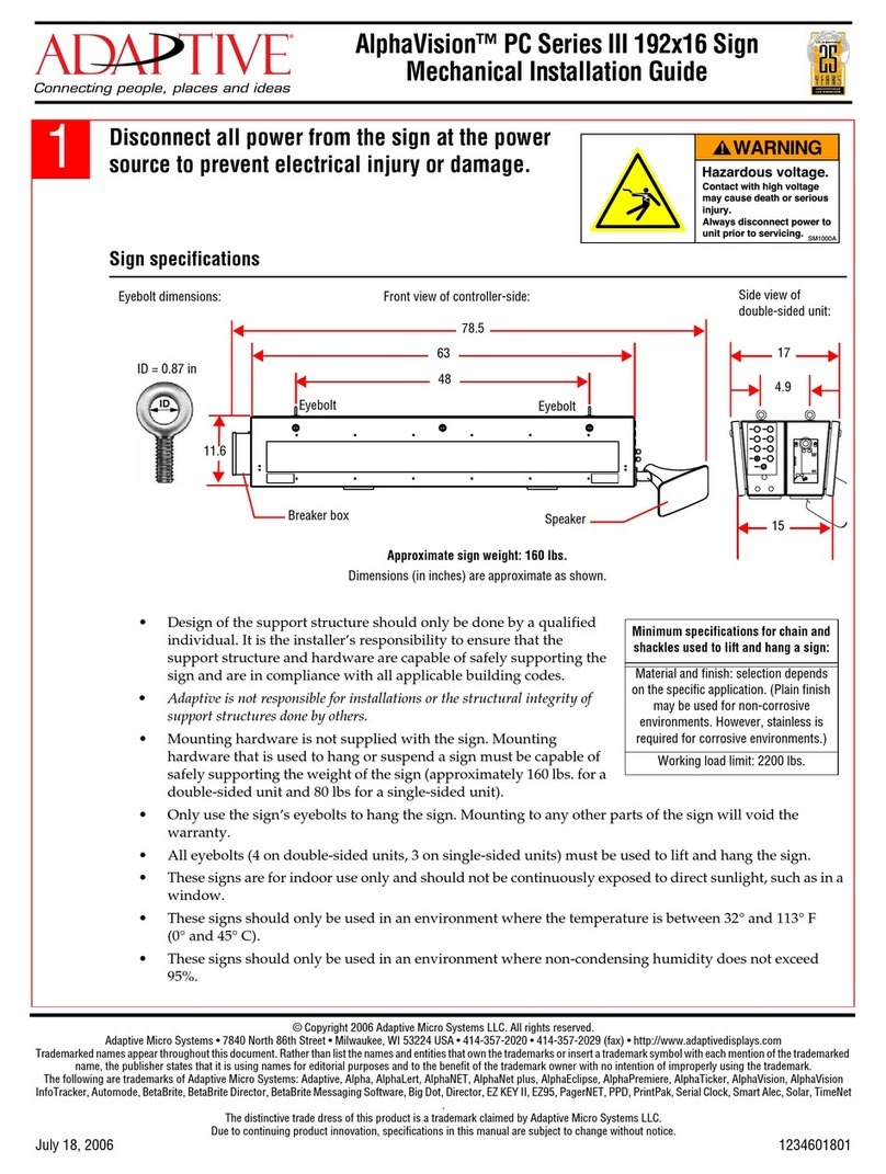 Adaptive AlphaVision PC Series User manual