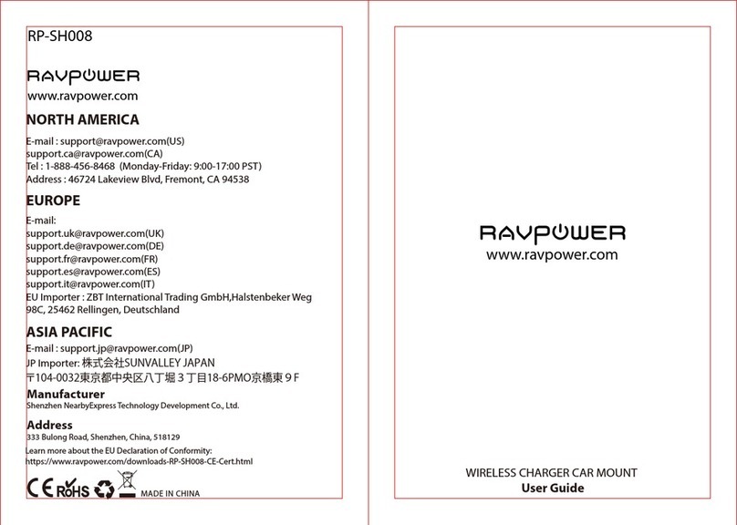 Ravpower RP-SH008 User manual