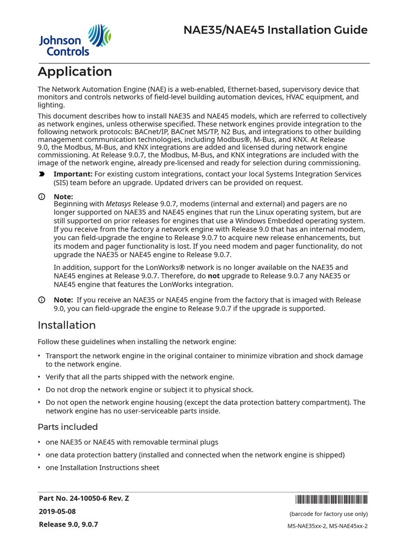 Johnson Controls NAE35 User manual