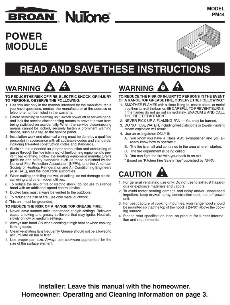 NuTone PM44 User manual