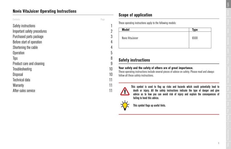 Novis VitaJuicer 6500 operating instructions