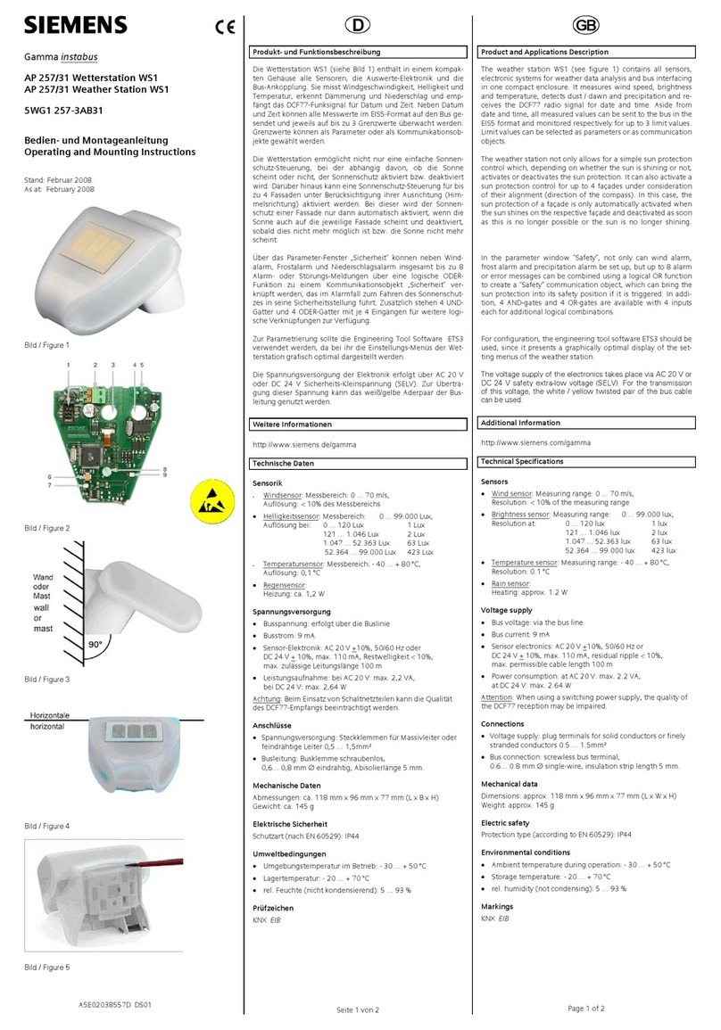 Siemens WS1 Operating and mounting instructions