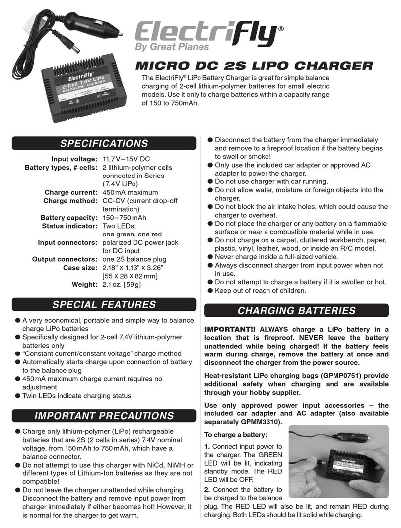 GREAT PLANES ElectriFly MICRO DC 2S LIPO CHARGER quick start guide GREAT PLANES ElectriFly MICRO DC 2S LIPO CHARGER quick start guide