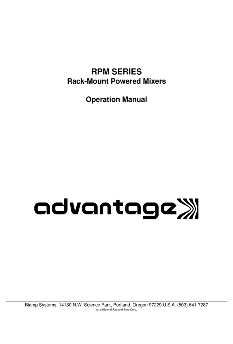 Biamp ADVANTAGE RPM Series Operation manual