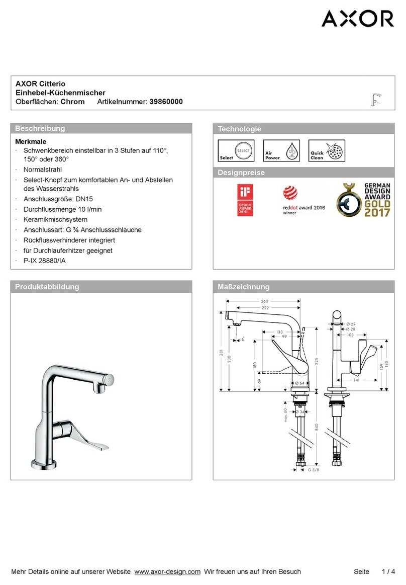 Hans Grohe AXOR Citterio Select 39860 Series Instructions for use/assembly instructions Hans Grohe AXOR Citterio Select 39860 Series Instructions for use/assembly instructions