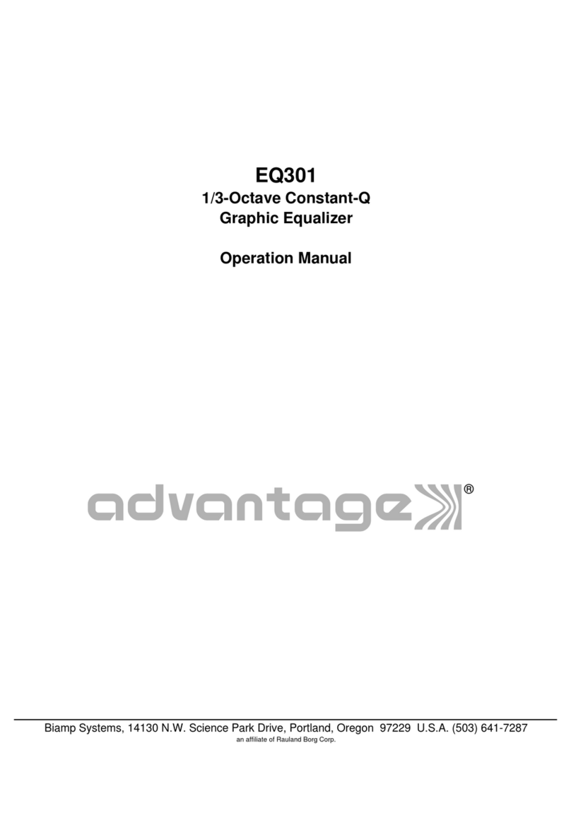 Biamp EQ301 Operation manual