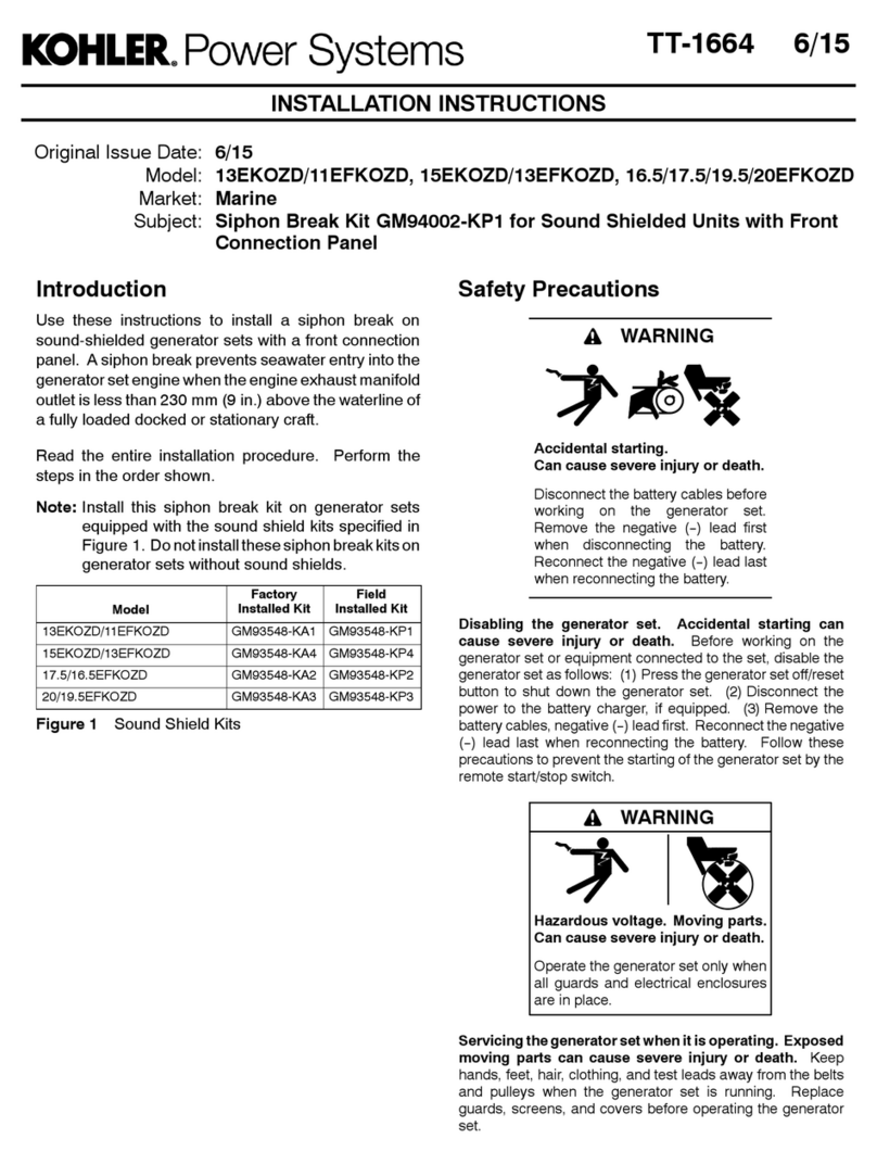Kohler 13EKOZD User manual