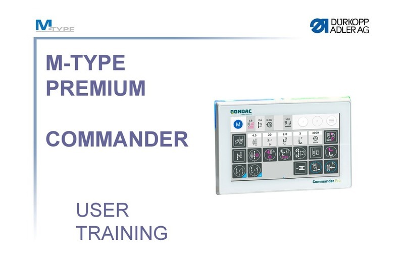 DURKOPP ADLER M-TYPE PREMIUM COMMANDER User training guide