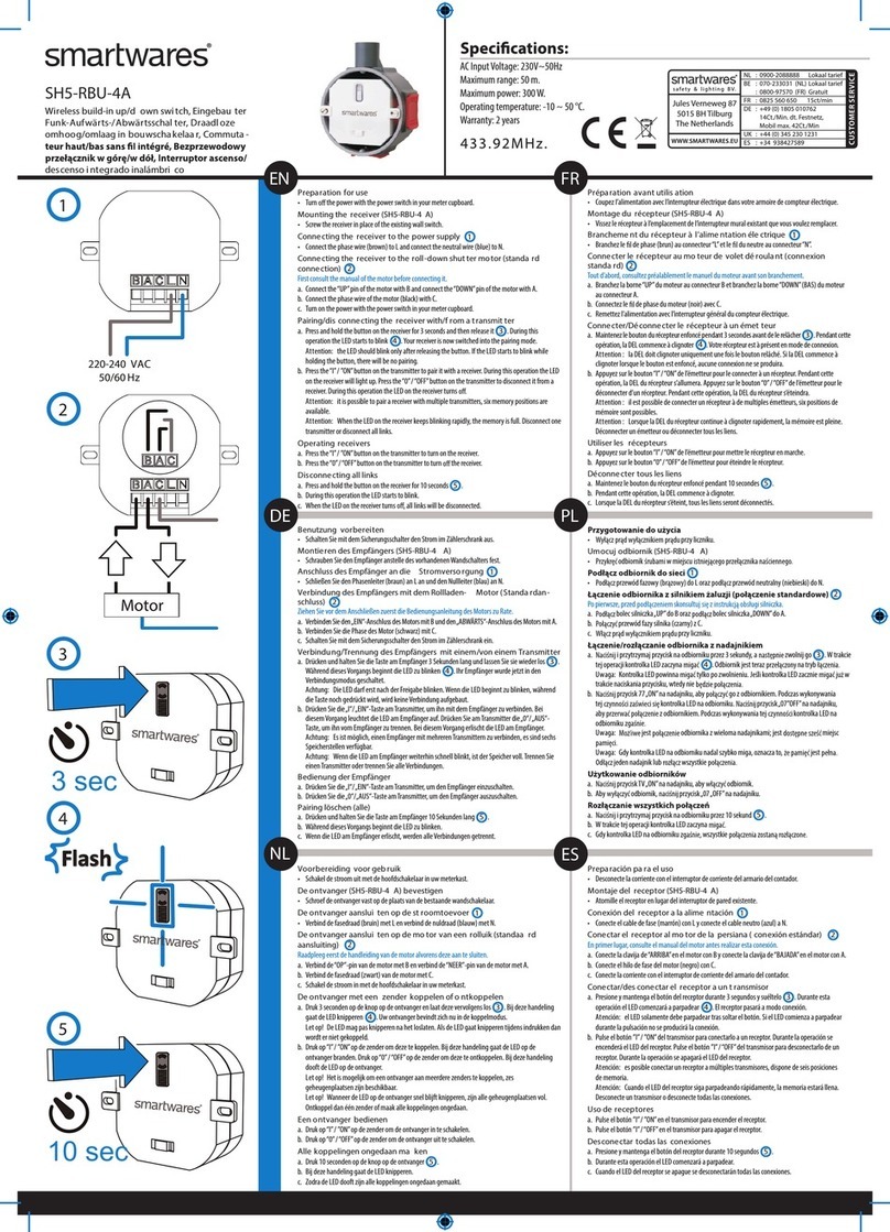 Smartwares SH5-RBU-4A quick start guide