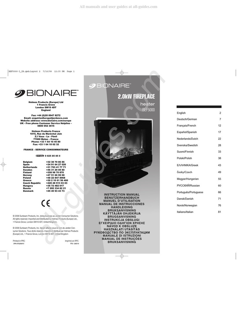 Bionaire BEF5000 - 2 instruction manual Bionaire BEF5000 - 2 instruction manual