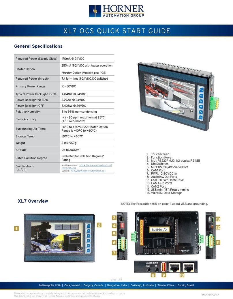 HORNER XL7 User manual