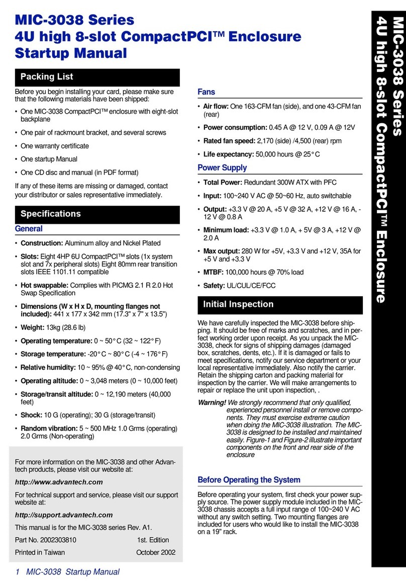 Advantech MIC-3038 Series Installation and operation manual