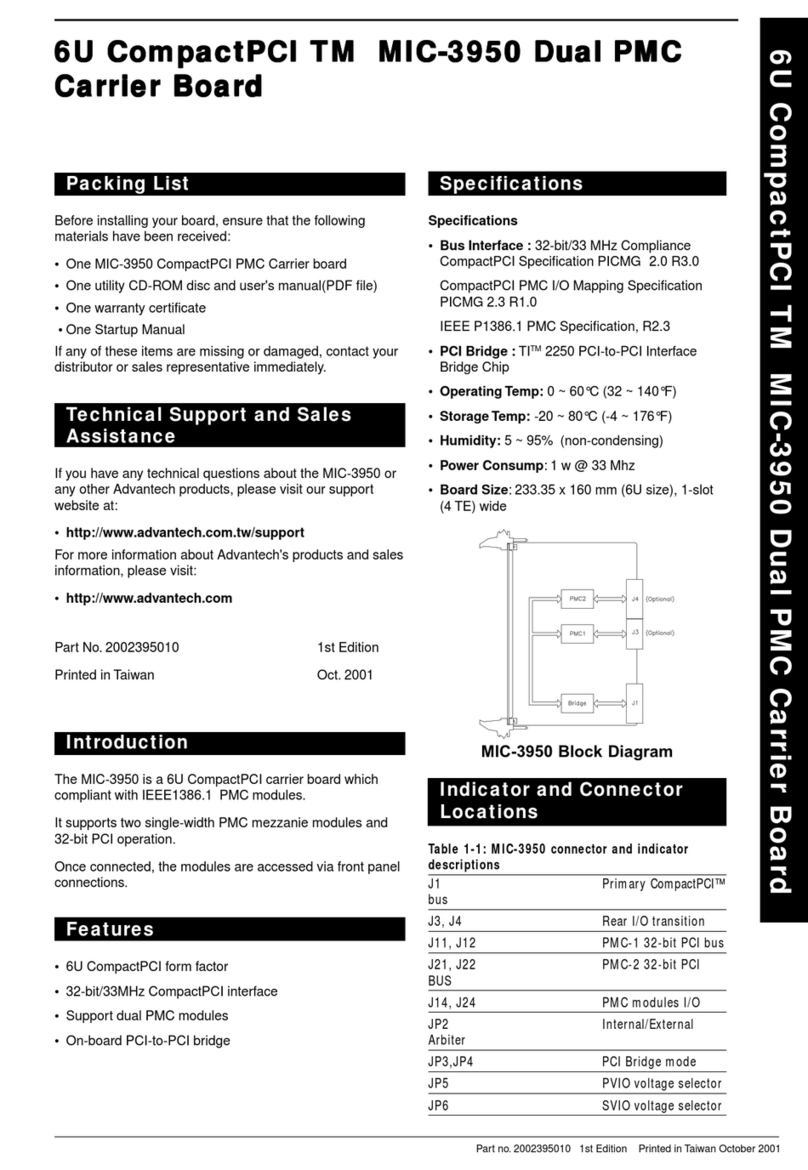 Advantech MIC-3950 Installation and operation manual