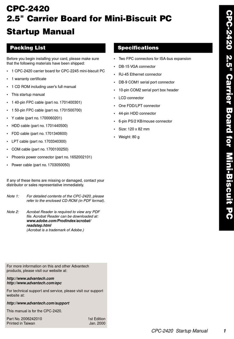 Advantech CPC-2420 Installation and operation manual